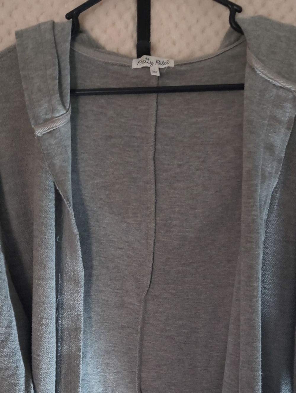 Pretty Rebel Oversized Gray Women's Hooded Cardigan